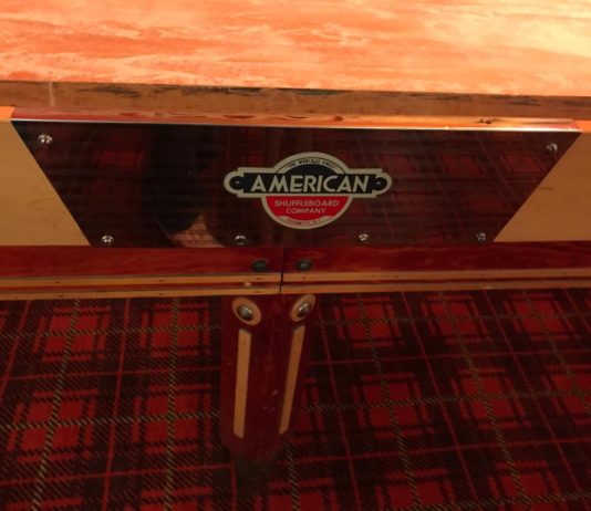 Vintage American Shuffleboard Company Table American Shuffleboard Company table logo