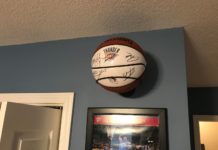 Autographed Basketball Wall Display
