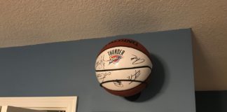 Autographed Basketball Wall Display