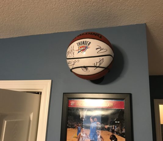 Autographed Basketball Wall Display