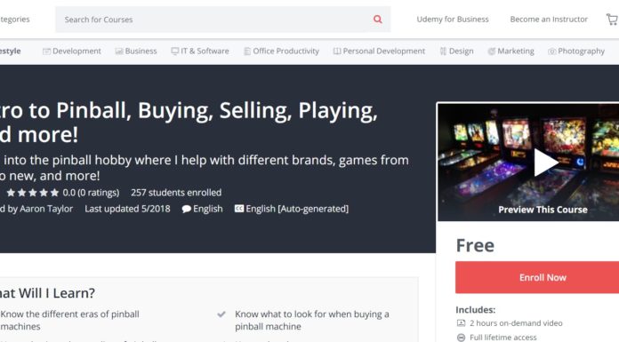 Intro to Pinball Class now online and other pinball learning udemy pinball