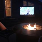 Outdoor Fire Pit with Portable TV